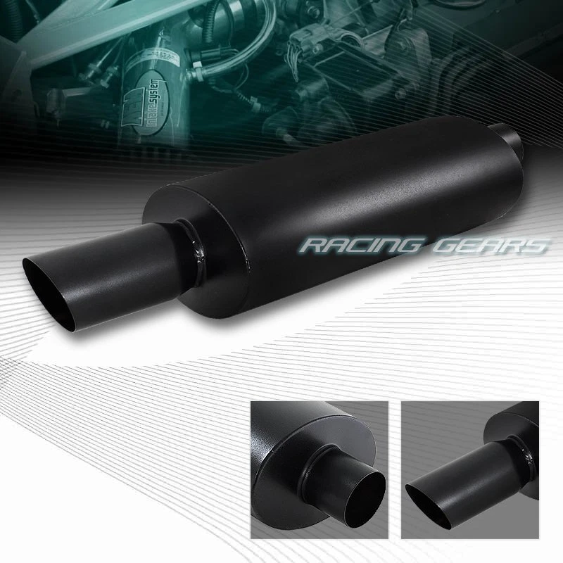 SILENCIADOR ESCAPE UNIVERSAL 3" PUNTA INCLINADA 2.5" ENTRADA NEGRO T-304 ACERO INOXIDABLE Foto 1 de 1