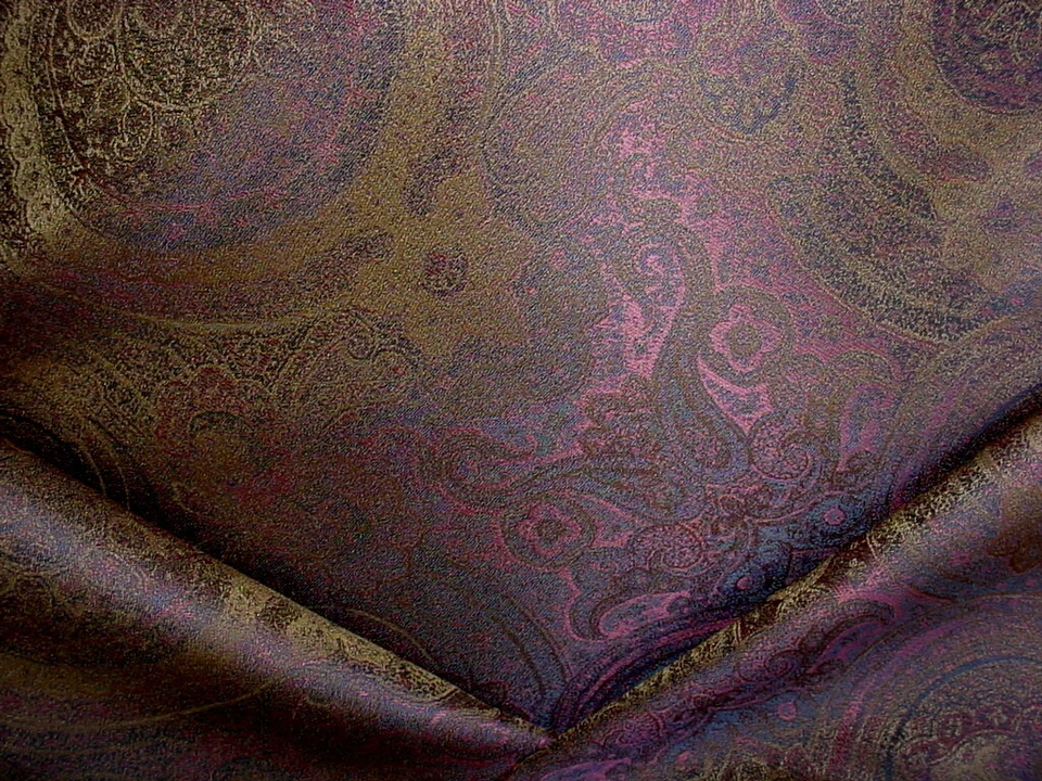 11-1/4 Mulberry FD464 Pondicherry Silk Mauve Bohemian Paisley Upholstery Fabric - Image 1 of 4