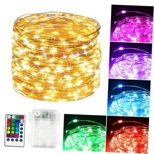 39Ft 120 LED Fairy Lights RGB Color Changing String Lights Battery Operated - Picture 1 of 8