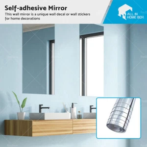Self-adhesive Mirror Wall Sticker Reflective DIY PET Crystal Mirror Wall Decals - Picture 1 of 16