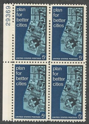 US. 1333. 5c. View of Model City. Urban Planning. Plate Block of 4. MNH. 1967 - Image 1 of 2
