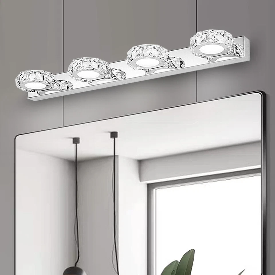 Lámpara de espejo de inodoro frontal de pared de maquillaje con luz LED para tocador de baño moderno Foto 1 de 4