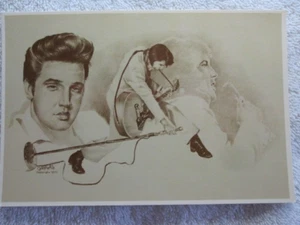 American Trilogy By Betty Harper, Drawings Of Elvis Presley Postcard - Picture 1 of 3