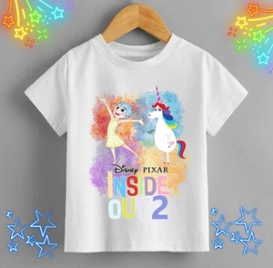 Inside Out 2 Joy with Unicorn Emotion Pixar Fashion Graphic Tee Shirt - Picture 1 of 1
