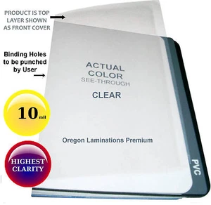 200/pack Clear 10 Mil Report Covers 8-1/2 x 11 Plastic Binding Sheets unpunched - Picture 1 of 5