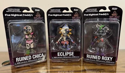 Funko FNAF Security Breach Ruined Chica Roxy Eclipse Set De 3 ❤️‍🔥BOVEDA❤️‍🔥 Foto 1 de 4