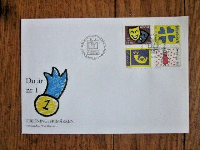 SWEDEN  ART SCHOOL STAMP DESIGN COMPETITION 1996 4 STAMPS COMPLETE SET FDC - Image 1 of 1