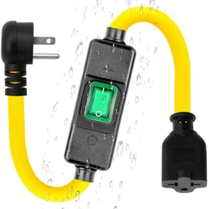 1,5 Fuß Schwerlast SJTW 12AWG Outdoor Wasserdicht Verlängerung Schalter Kabel In-Lin... - Bild 1 von 6