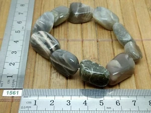 Bracelet PIERRE DE LUNE ORTHOSE en pierre roulée naturelle - Import USA - reiki - Picture 1 of 2