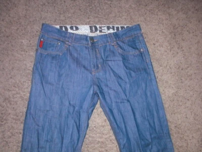 DO DENIM pure cotton blue embroidered pockets Jeans 36x33 bootcut - Image 1 of 4