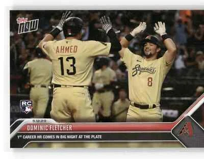 DOMINIC FLETCHER Rookie 1st HR 2023 Topps Now 281 Diamondbacks PR 826 Serpentine - Image 1 of 4