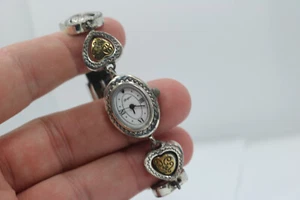 Brighton Baltimore Watch Women Silver Tone Oval Heart Band New Battery - Picture 1 of 6