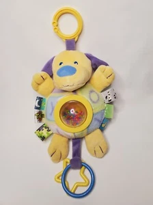 Taggies Giallo Peluche Cucciolo Cane Sonaglio Spinning Ball Anello Clip Bambino Crinkle Giocattolo - Foto 1 di 4