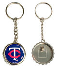 Minnesota Twins Silver Tone Bottle Cap Bottle Opener Glossy MLB Logo Key Chain