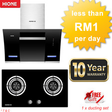 HIONE Hood CA02 Kitchen Range Hood +HIONE Hob Spiral Gas Hob Gas Stove Cooker