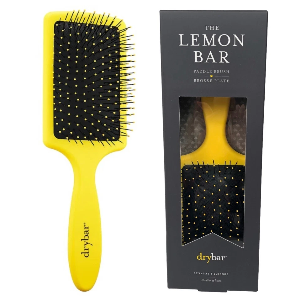 Drybar The Lemon Bar Paddle Brush Full Size Detangles & Smoothes