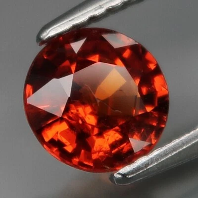 Piedra preciosa de forma redonda sin calentar granate naranja natural de 1,17 quilates ver VD Foto 1 de 2