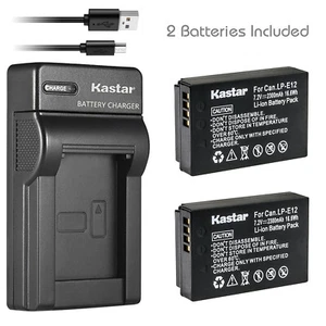 Kastar Battery + Charger For Canon LP-E12 EOS M M2 M10 M50 M100 M200 100D LC-E12 - Picture 1 of 5