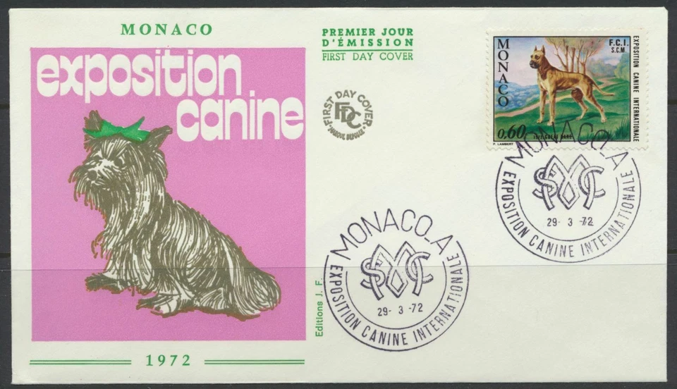 Monaco Sc. 826 International Dog Show Great Dane en 1972 FDC Foto 1 de 1
