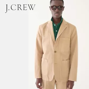 NWT J. Crew Cotton Linen Chino Suit Jacket 38R Khaki $178 - Picture 1 of 16