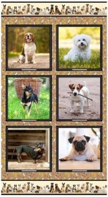 Canine Companions Furry Friends Cotton Panel C - Photo 1/3