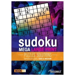 Mega Large Print Modern Sudoku Book - Easy & Medium Activity Puzzle Single Book - Picture 1 of 5