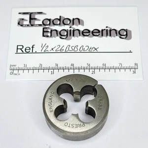 1/2" x 26tpi BSB (British Standard Brass) Button Die, HSS. By Presto. - Picture 1 of 2