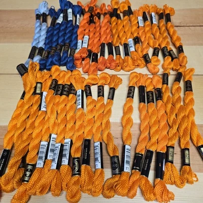 DMC #3 Lot of 41 Coton Perle Cotton Embroidery Thread Twist Skeins NEW Orange - Image 1 of 4