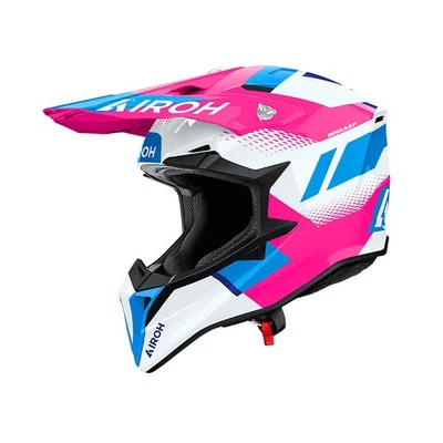 Casque Moto Cross Airoh WRAAAP VISION BLANC ROSE TG XS - Photo 1/2