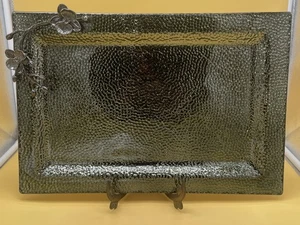 Michael Aram Handmade Black Orchid LARGE 17.5”Glass Serving Tray Platter - Bild 1 von 5