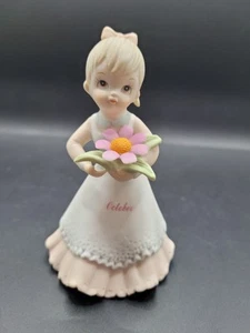 Lefton October Girl Figure 1983 ChristopherCollection "Smile God Loves You" - Picture 1 of 7