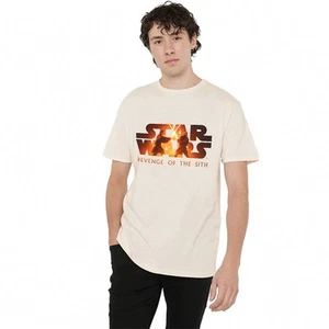 Star Wars Anakin & Obi-Wan Lava Logo Unisex T-Shirt S-3XL, Natural - Picture 1 of 6