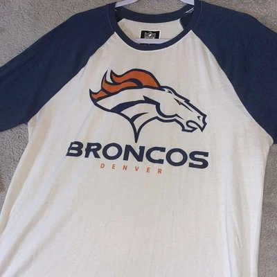 NFL Team Apparel Denver Broncos Men's Raglan T-Shirt Medium Cotton - Image 1 of 4
