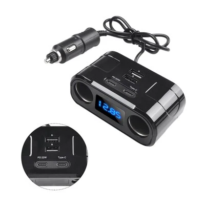 60W PD Quick Charge For QC3.0 USB Car Charger  Adapter 12V 24V Power Splitter - Image 1 of 4