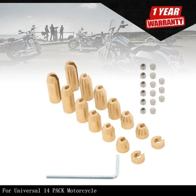 PACK de 14 pesas de equilibrio de radios de rueda de latón reutilizables para motocicleta universal Foto 1 de 4