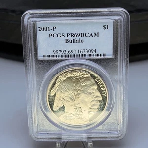 2001-P Buffalo Silver Dollar PCGS PR69 DCAM Proof Commemorative - Picture 1 of 6