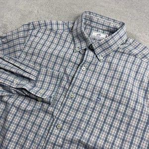 Southern Tide Mens Plaid Intercoastal Performance Button Down Shirt Blue Size M - Picture 1 of 8