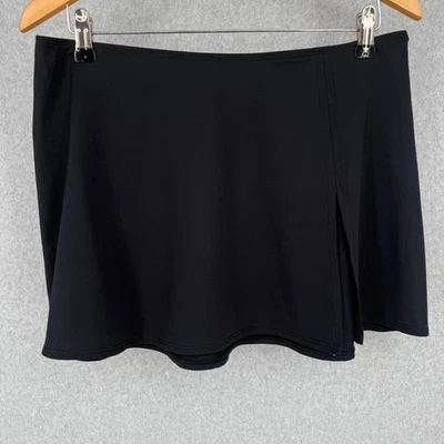 La Blanca Womens Mini Skirt Cover Up Size L Black Nylon Beach Swim Suit Slit - Image 1 of 4