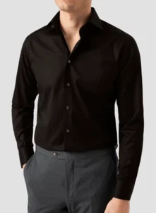 NEW W TAGS Eton Men's Black Slim Fit Long Sleeve Dress Shirt Sz 39, 15.5 - Picture 1 of 3