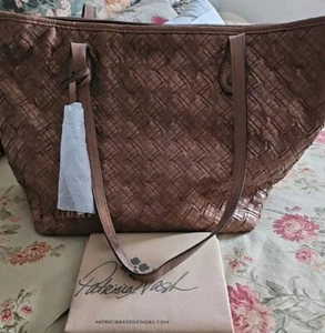Patricia Nash Woven Bronze Leather Tote - Viotti ...NEW - Picture 1 of 17
