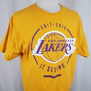 Maglietta Los Angeles Lakers XL Opening Night 2017 Basket Oro Viola, NBA - Foto 1 di 8