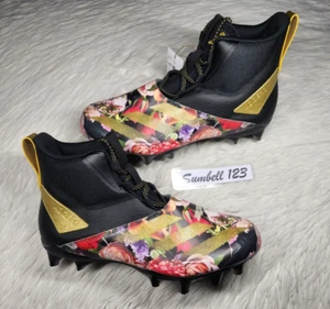 Adidas Adizero Chaos Football Cleats Core Black Metallic Gold Men"s Sz 9 ID4821 - Picture 1 of 11
