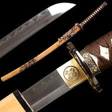 Japanese Samurai Sword Katana T10 Clay Tempered Steel Razor Sharp Shell Saya