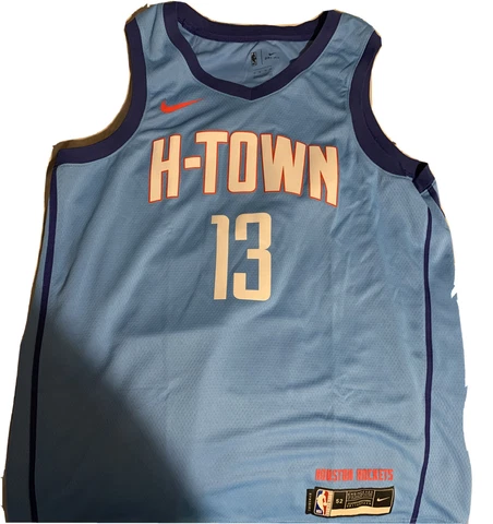 NEW in bag James Harden Houston Rockets Blue Nike Swingman City Jersey W/ Tags Cover