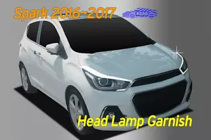 Head Lamp Garnish Chrome Molding D827 Cover 2P for Chevy Holden Spark 2016~2018 - Picture 1 of 12