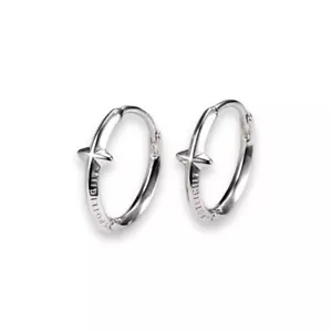 Small Star Hoop Earrings for Men Women Streetwear Unisex Hip Hop Style - Picture 1 of 5