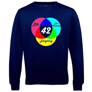 Answer is 42 Men's Sweatshirt Science Physics Universe Hitchhikers Guide Galaxy - Picture 1 of 17