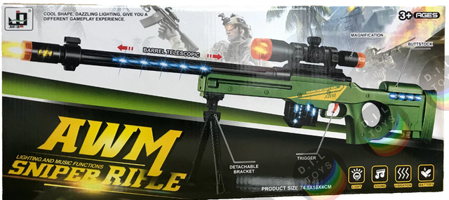 Rifle De Precisão Sniper De Brinquedo Arma Mira A Lazer Nerf