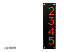 Modern House Numbers, Black Acrylic with Orange Acrylic - Vertical 2 - Plaque