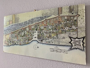 1764 Map of Saint Augustine Florida Canvas Mount - Picture 1 of 5